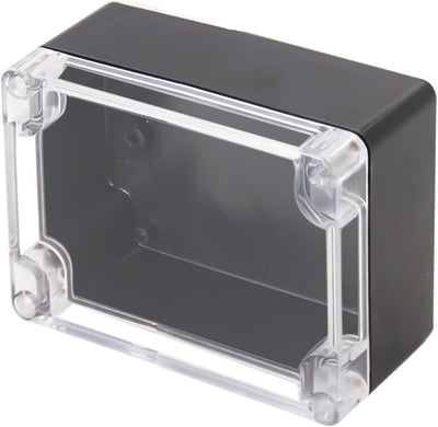 Caja conexiones IP65 plástico ABS negro transparente 4.53x3.54x2.17