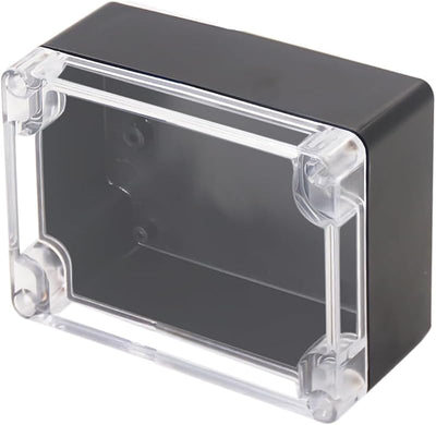 Caja conexiones IP65 plástico ABS negro transparente 4.53x3.54x2.17