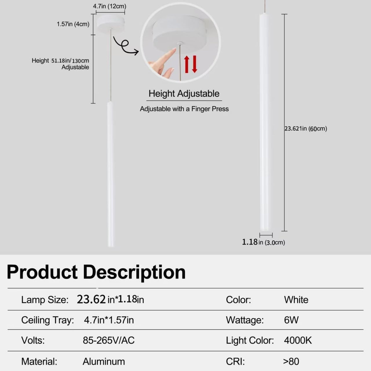Lámpara colgante LED moderna 3 luces para cocina comedor