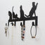 Soporte hierro llaves pared ganchos diseño gato 14.75x5.5x1"