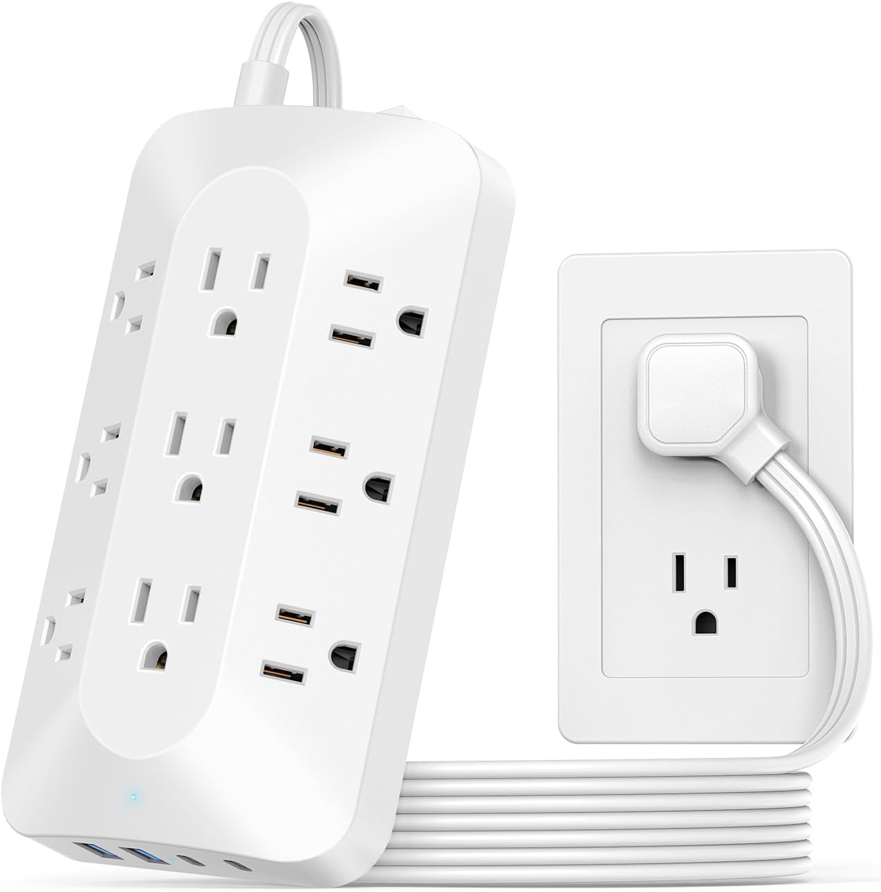 Regleta sobretensión 5ft 9 tomas 4 USB (2 USB C) blanco