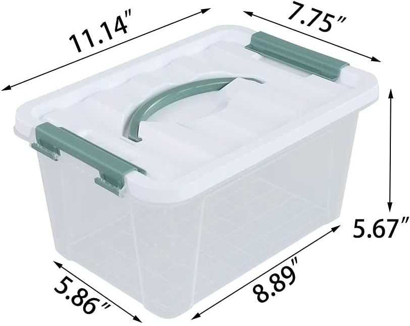 6 Pzas Cajas Plástico Transparente 11x7x5.67"