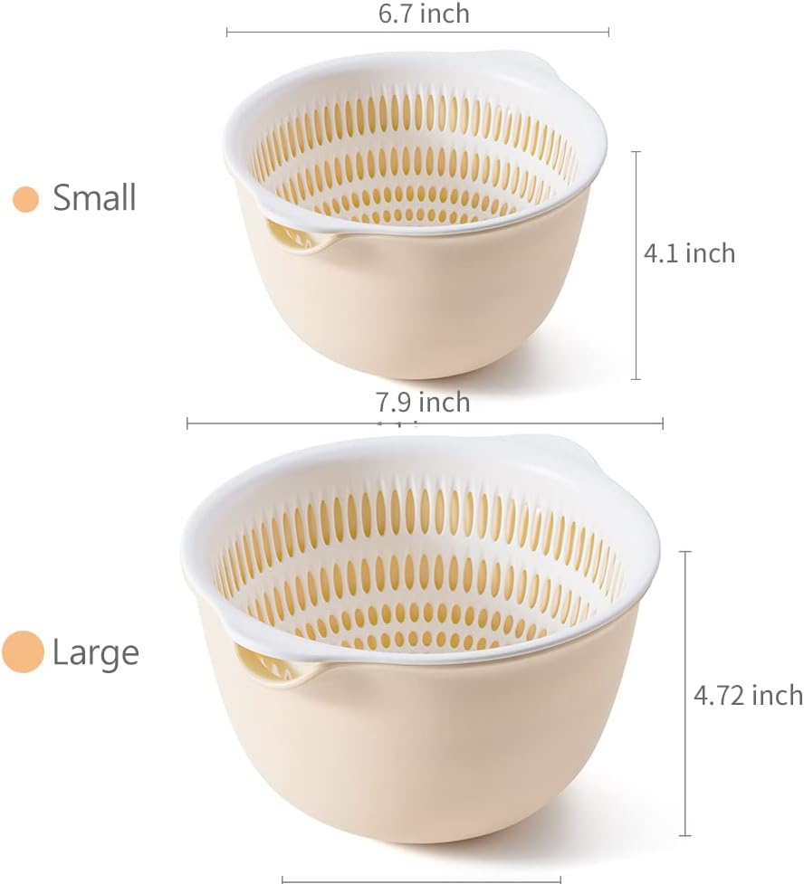 Set colador cocina 2en1 cesta frutas sin BPA