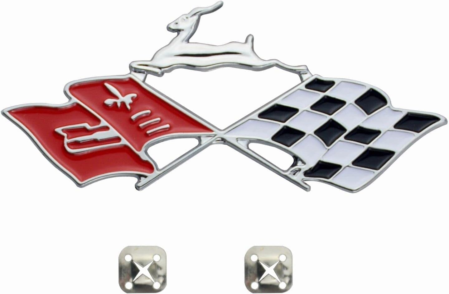 2 Emblemas Metal Impala SS Chevy 61-62 Cromo/rojo