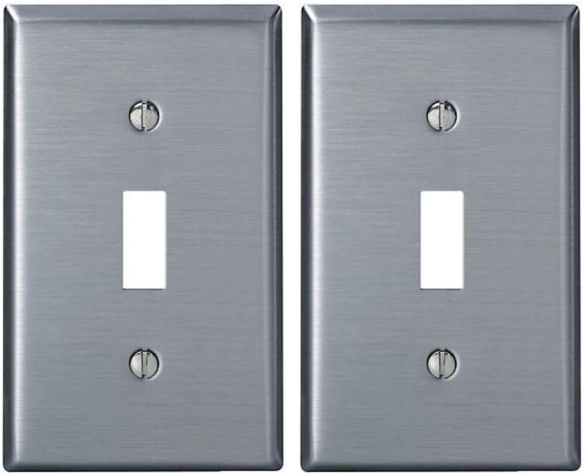 Placa pared interruptor palanca 1 banda acero inox set 2