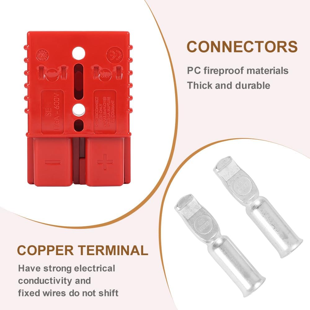 Conector batería 350A 600V 4PC Rojo