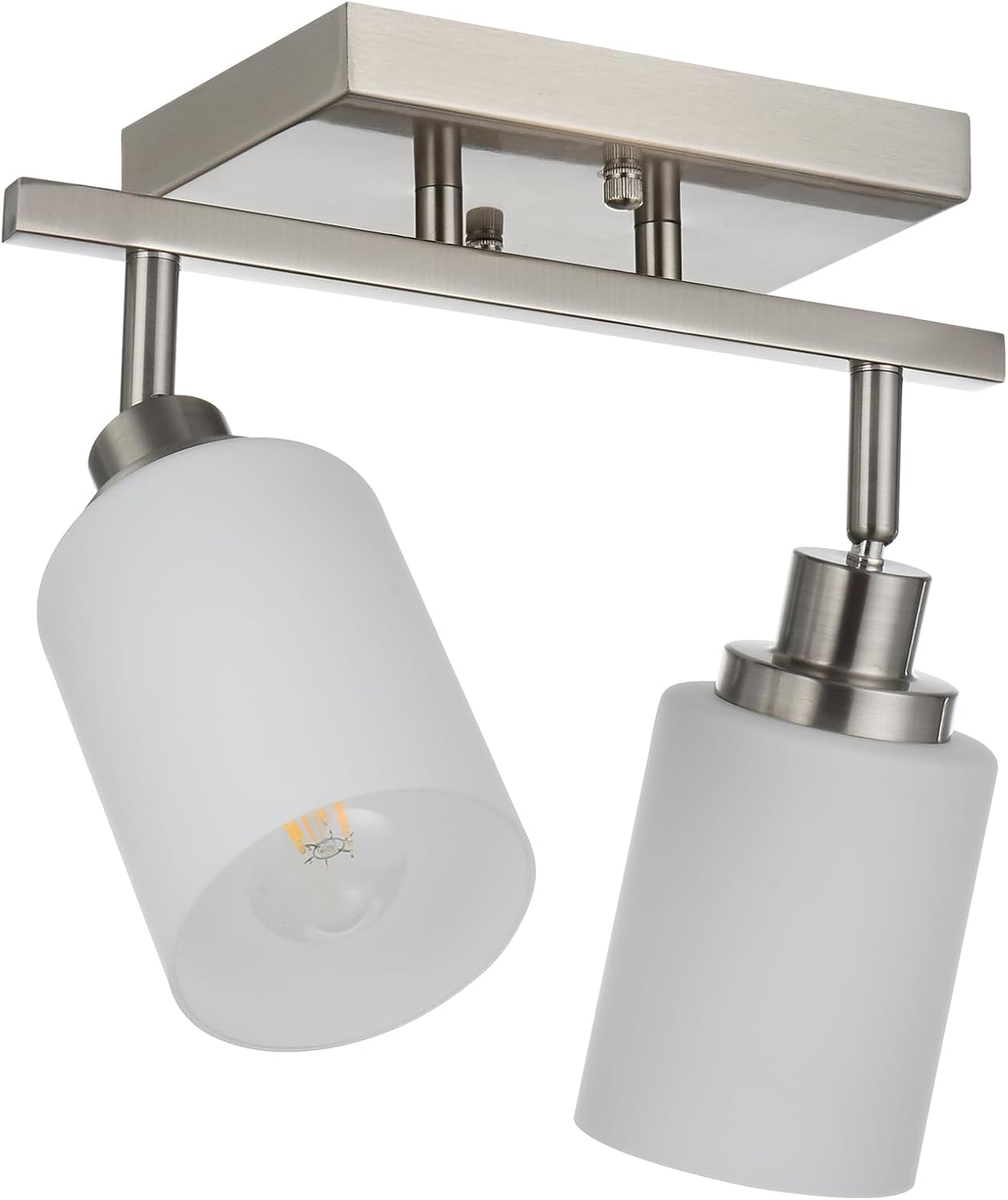 Luminaria riel 2 luces aplique níquel cocina sala comedor