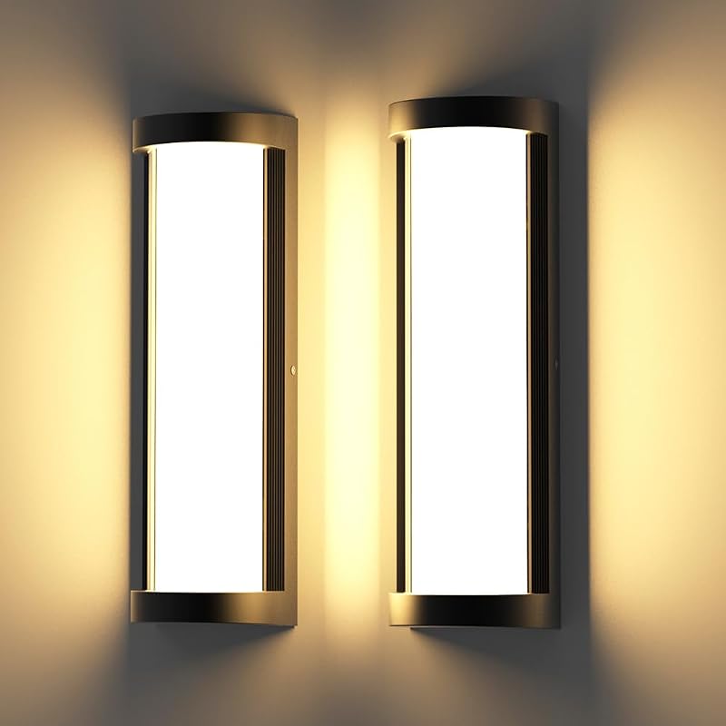 2 Luces LED Pared 16" Regulables 3000K Aluminio Negro