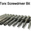 Juego 12 Pzas Puntas Torx T5-T40 2pulg Vástago Hex S2