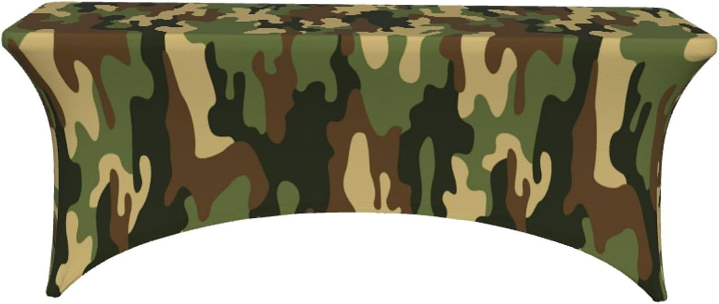 Mantel rectangular camuflaje verde 6ft para fiestas