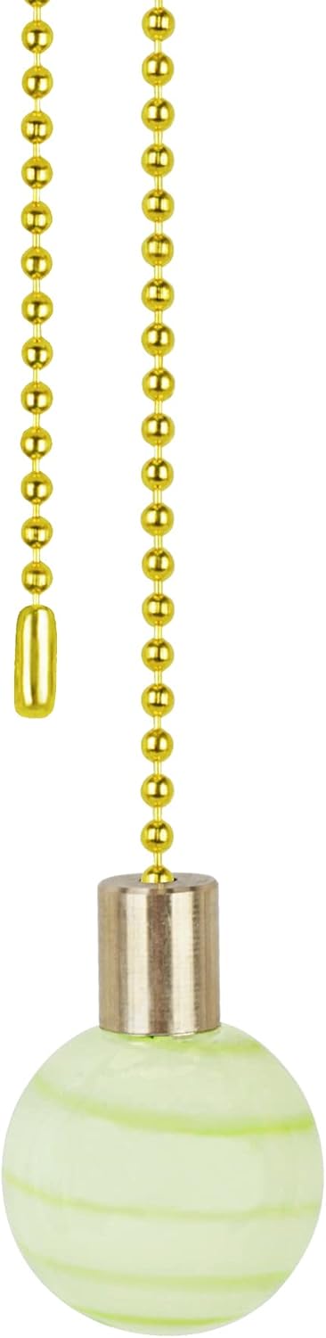 Pomo cristal verde claro 12pulg cadena cobre