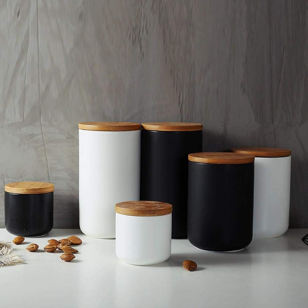 Tarro cerámica contenedor alimentos con tapa madera