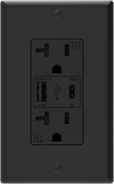 Toma corriente USB 2 puertos tipo C 20A resistente