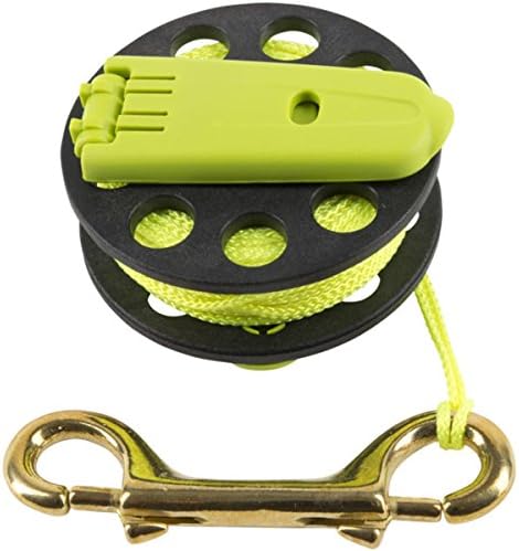 Carrete dedo buceo con mango plegable línea amarilla