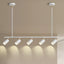 Kit Iluminación Riel LED 5 Luces Blanco Giratorio Cocina