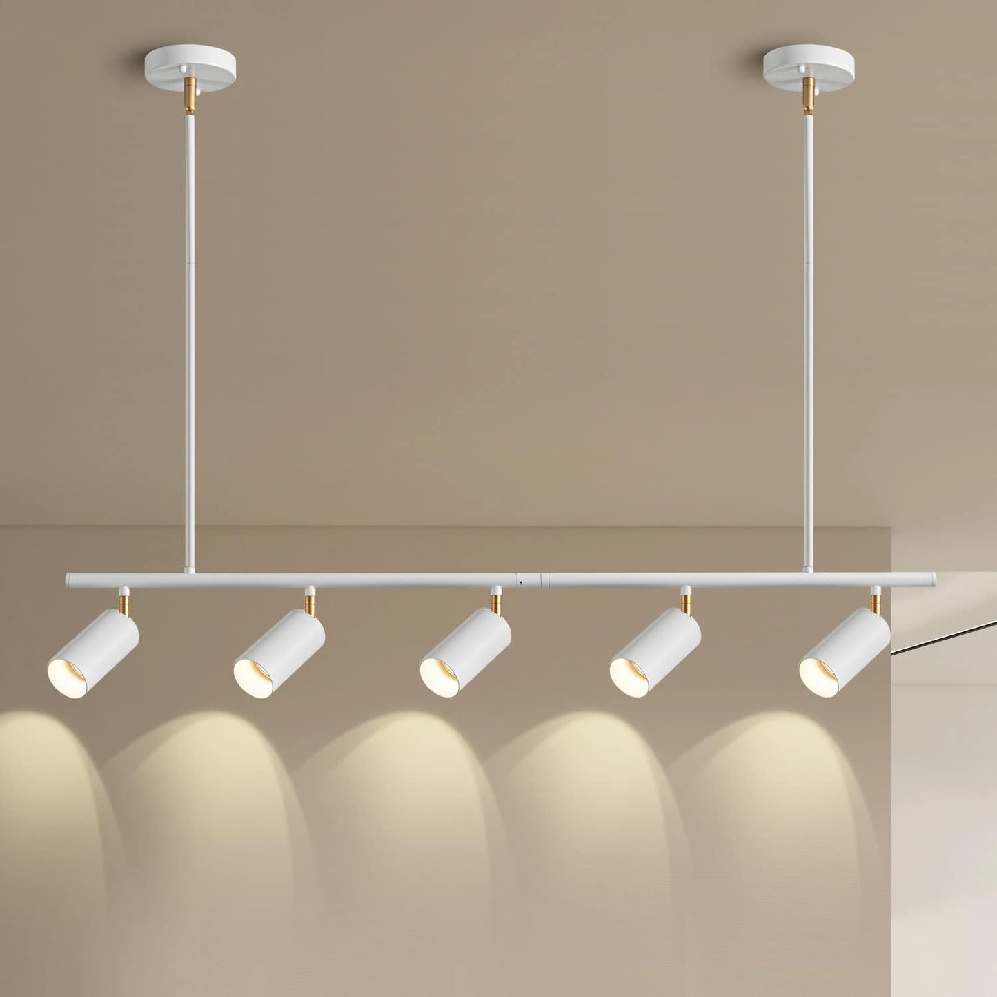 Kit Iluminación Riel LED 5 Luces Blanco Giratorio Cocina