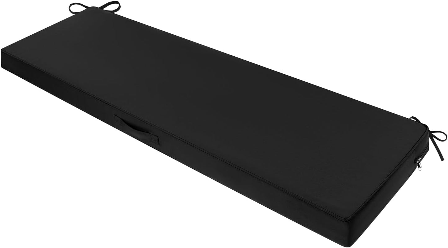 Cojín banco exterior 48x16pulg 3.2pulg grosor negro impermeable