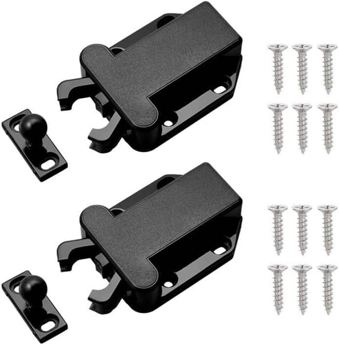2 Pzas Cerradura Puerta Toque ABS para Armario y Cajón