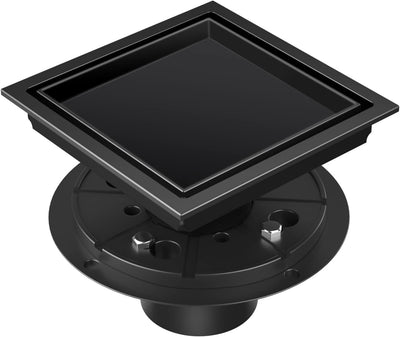 Inserto drenaje ducha 6pulg acero inox cubierta 2en1 negro mate