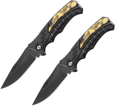 Cuchillo táctico plegable 2.56pulg acero inox mango camuflaje