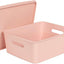 4 Cestas Plástico Apilables con Tapas Rosa 3.1gal