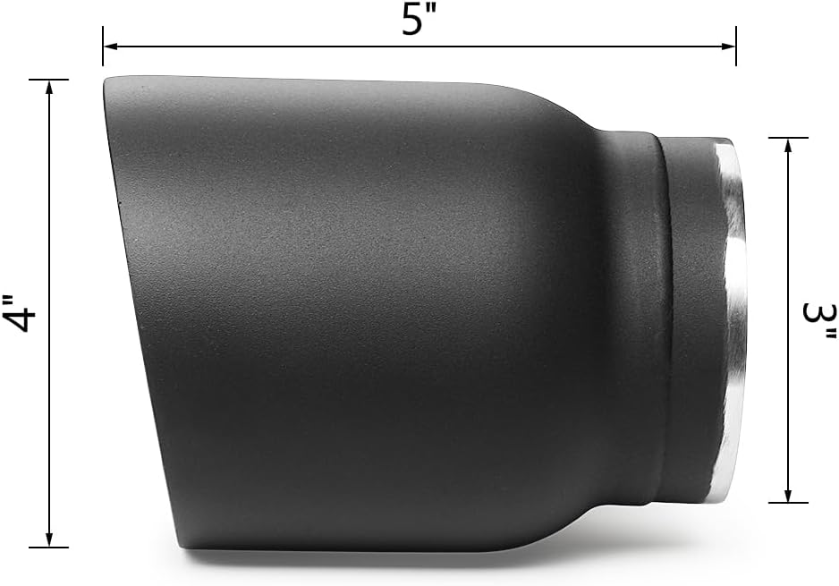 Punta escape universal 3x4-5 pulg negra doble pared