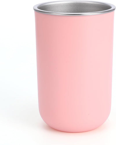 Vaso acero inox para lavado bucal 12oz rosa reutilizable
