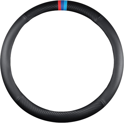 Funda volante fibra carbono cuero antiderrap 15pulg