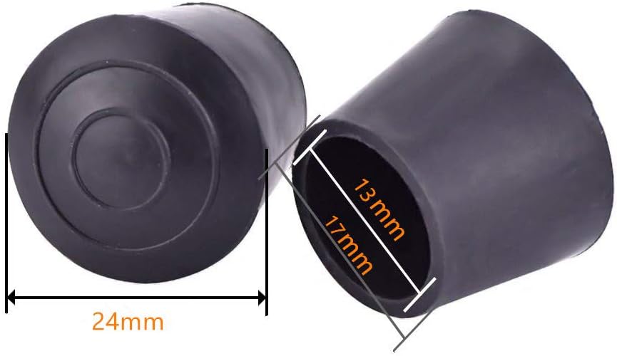 Puntas goma para patas estante negro 9/16pulg pack 16