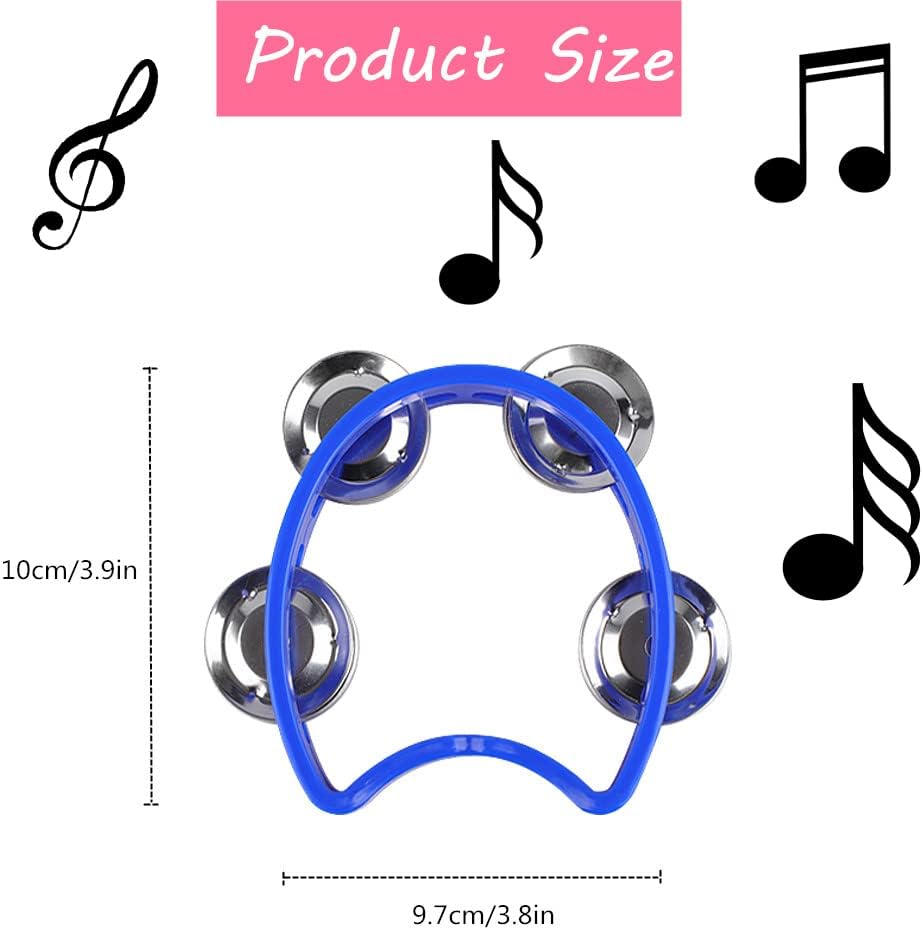 12 Pzas Panderetas Plástico Mini Ritmo 4 Colores