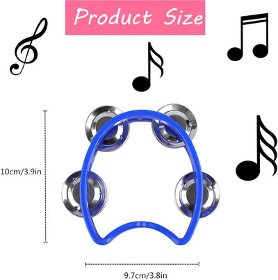 12 Pzas Panderetas Plástico Mini Ritmo 4 Colores