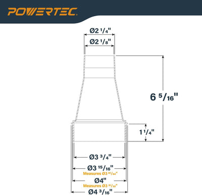 Adaptador 4pulg a 2-1/4pulg