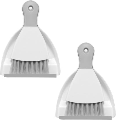 Set 2 Recogedor Escoba Mini para Teclado Hogar Sofá Cocina Blanco Gris