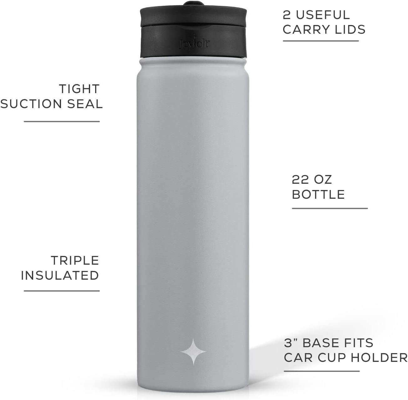 Botella agua acero inox aislada vacío 22oz con popote