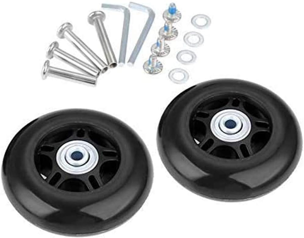 Kit 2 Ruedas Maleta OD 80mm x 24mm con Rodamientos ABEC
