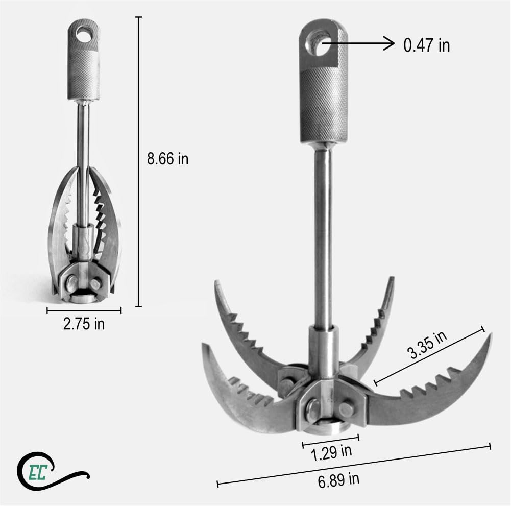 Gancho cuerda 32ft set 4 garras acero inox plegable