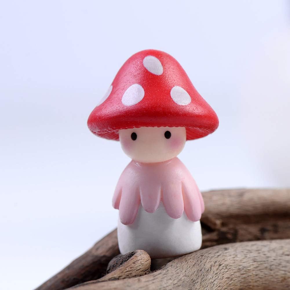 Figuras muñeca hongos hadas 4 pzas decoración jardín