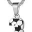 Collar fútbol acero inox dije plata 22" regalo