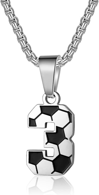Collar fútbol acero inox dije plata 22" regalo