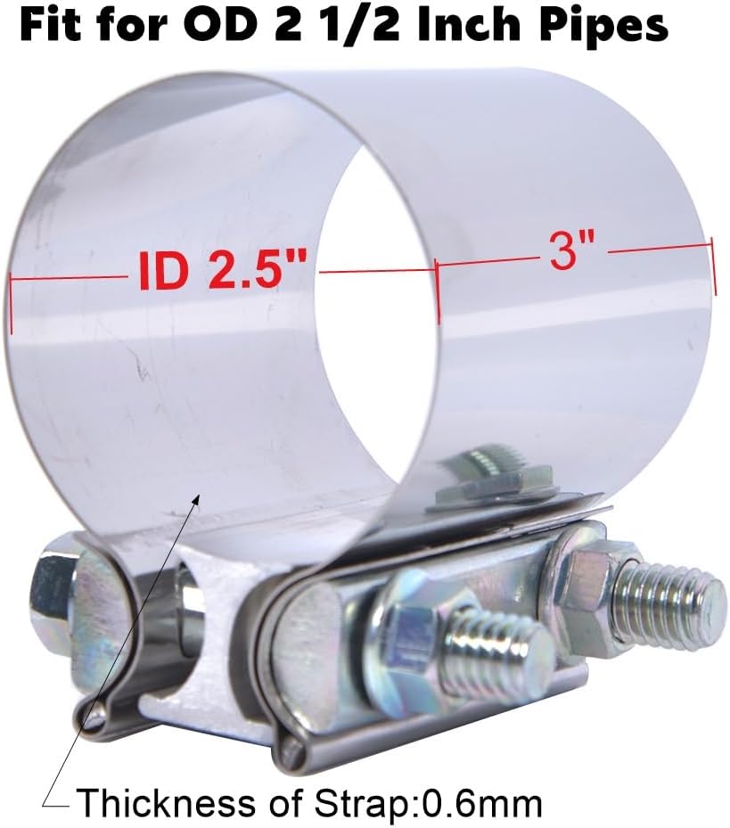 Abrazadera escape junta solapamiento 2.5pulg acero inox