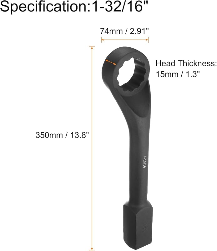Llave de golpeo plana 1-15/16" 12 puntos