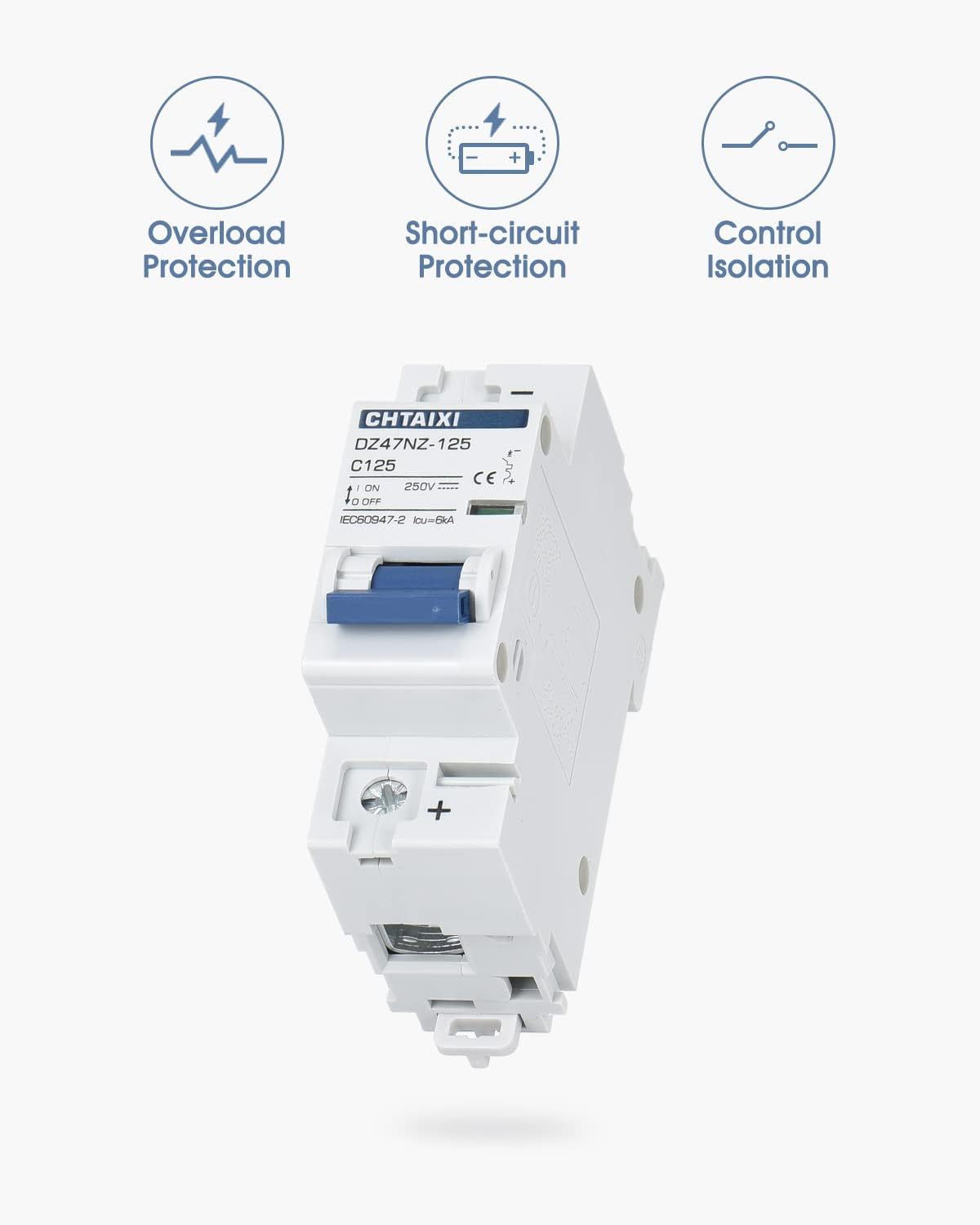 Interruptor DC 250V 80A montaje riel din para sistema solar