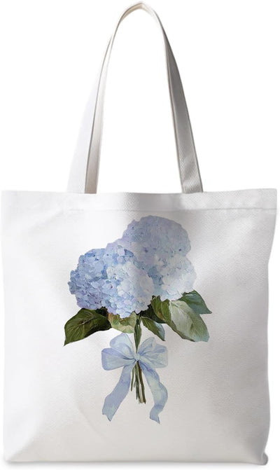 Bolso Canvas Flores Hidrangenas Estilo Verano