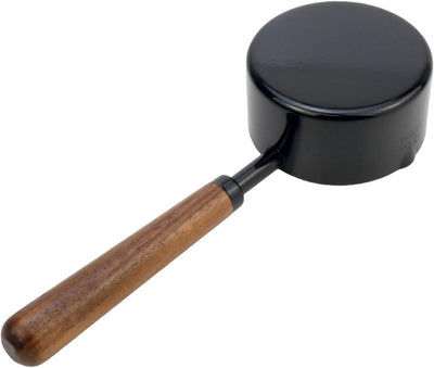 Taza medidora 1/2 taza mango madera cuchara acero inox 4.2oz negro