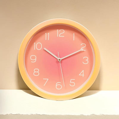 Reloj pared silencioso 10pulg diseño minimalista redondo naranja