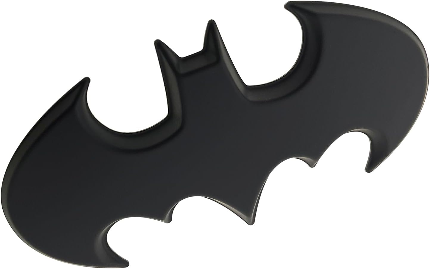 Emblema Batarang 3D coche negro mate 3.8x1.8"