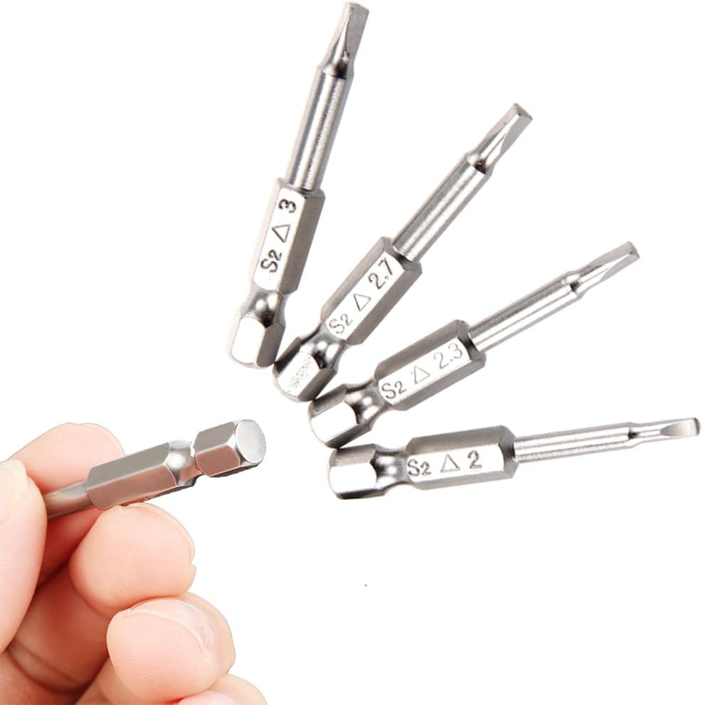 Set 5 puntas destornillador triangular magnética acero S2 1/4 pulg