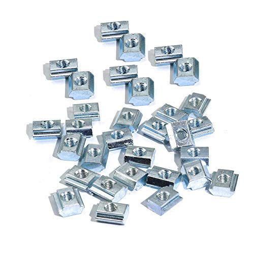 100 Uds Tuercas T M5 para Perfiles Aluminio 0.236pulg