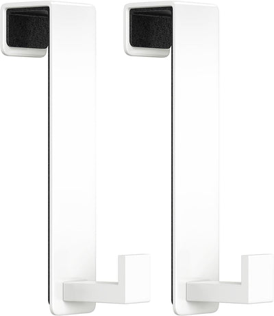 Ganchos acero inox para puerta dormitorio oficina forma L blanco