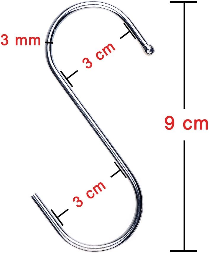 60 Ganchos S 3.5" para Plantas Exteriores Cocina Baño